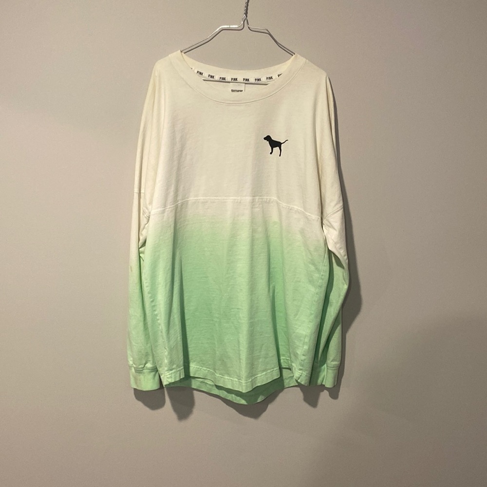 Medium Victoria Secret PINK long sleeve ombré green